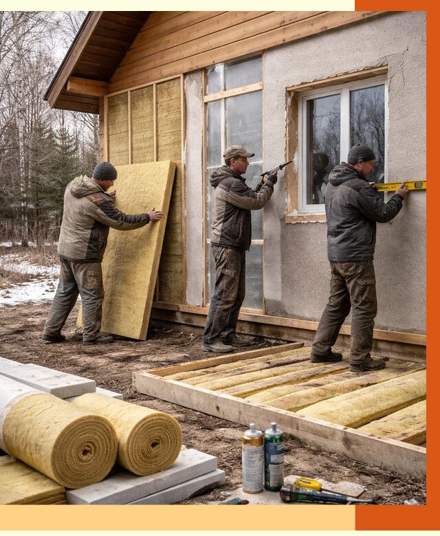 Утепление дачного дома в зиме от 4858 руб/м2 — недорого | ТепломастерЗма