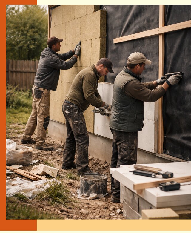 Утепление дачного дома под ключ в зиме