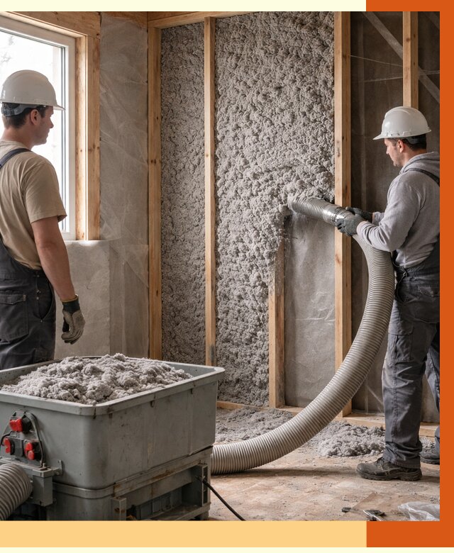 Утепление каркасного дома эковатой в зиме от 1841 руб. | ТепломастерЗма