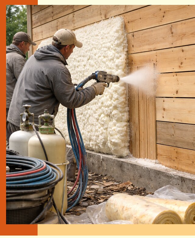 Утепление деревянного дома пенополиуретаном в зиме