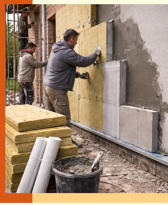 Утепление кирпичного дома под ключ в зиме