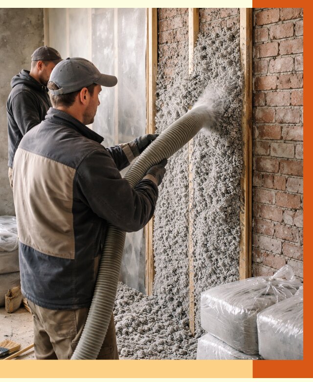 Утепление кирпичного дома эковатой в зиме от 2404 руб./м² | ТепломастерЗма