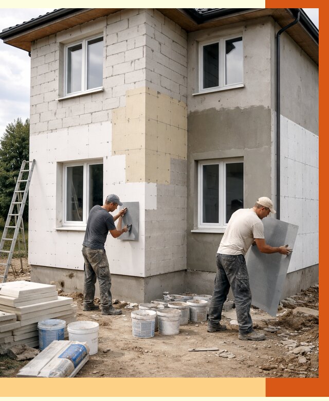 Утепление дома из газобетона в зиме от 4296 руб./м² — заказать у ТепломастерЗма