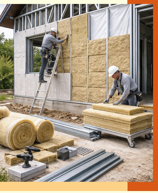 Утепление дома из ЛСТК в зиме от 5319 руб./м² — профессионально | ТепломастерЗма