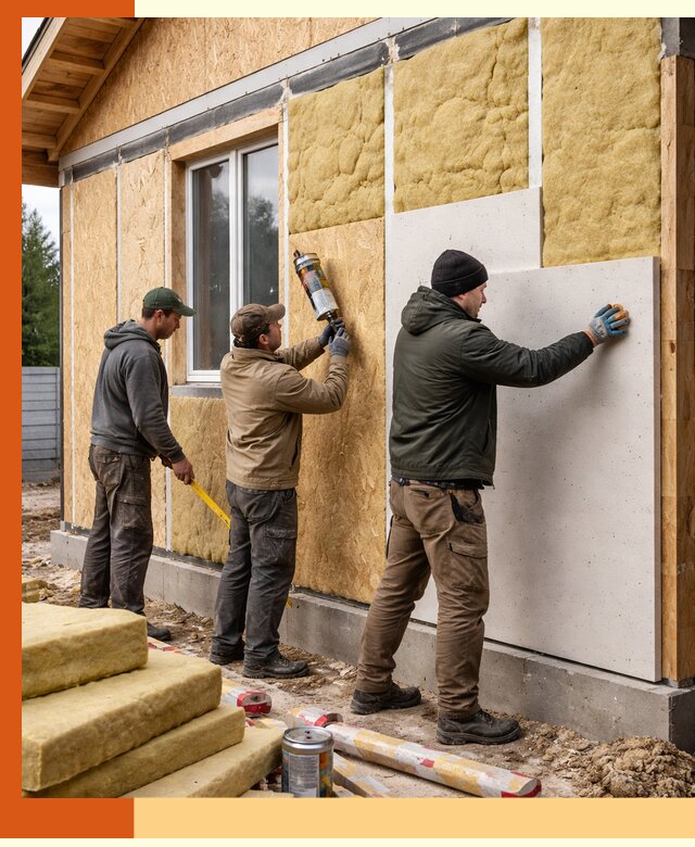 Профессиональное утепление дома из SIP-панелей в зиме