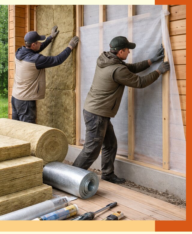 Утепление дома из двойного бруса в зиме от 4909 руб./м² — ТепломастерЗма под ключ