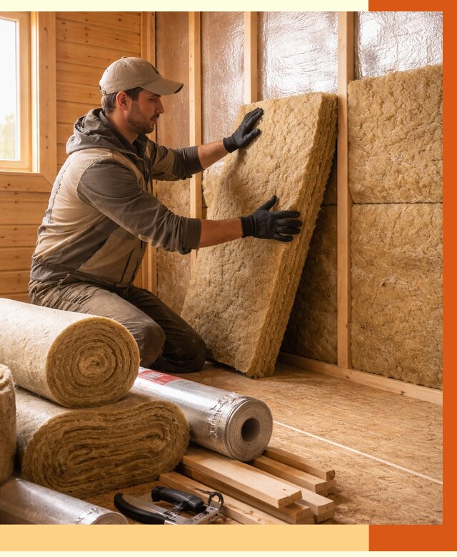 Утепление бани в зиме под ключ от 4603 руб./м2 — утеплить потолок, пол и стены | ТепломастерЗма