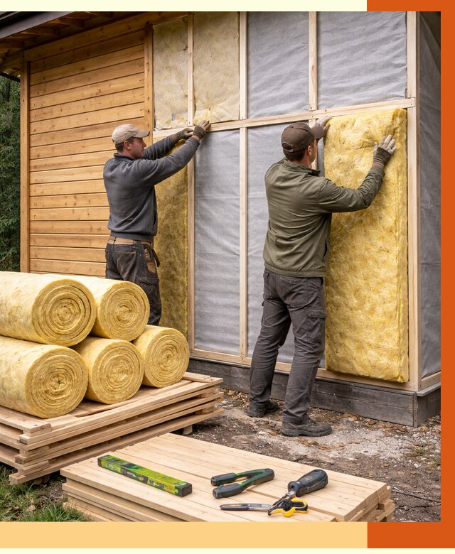 Утепление бани снаружи в зиме от 86938 руб. под ключ | ТепломастерЗма