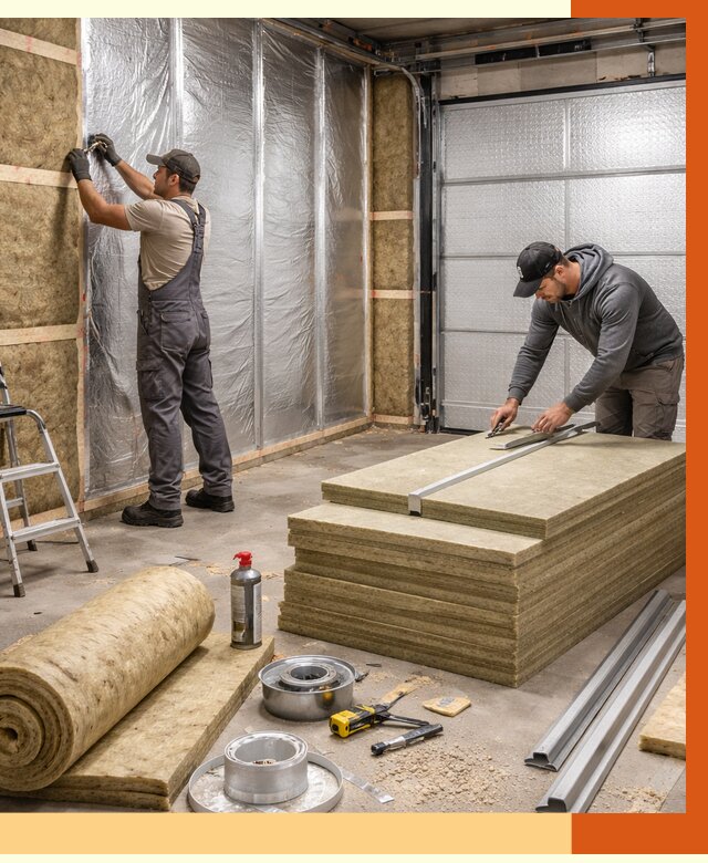 Утепление гаража в зиме от 4603 руб/м2 — комплексное утепление ворот и стен | ТепломастерЗма