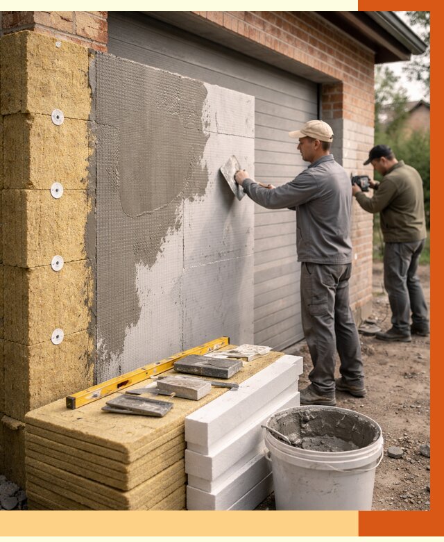 Утепление гаража снаружи в зиме от 4296 руб. за м2 — наружное утепление под ключ | ТепломастерЗма