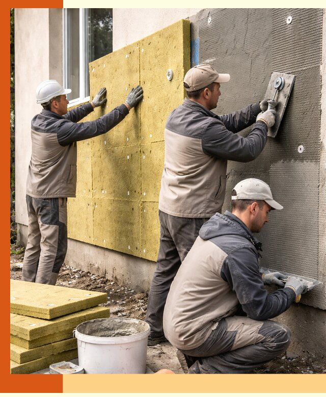 Утепление фасада под штукатурку в зиме — энергоэффективная технология