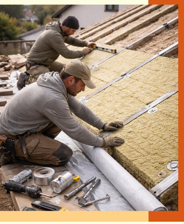 Утепление крыши снаружи в зиме под ключ от 1227 руб./м2 | ТепломастерЗма