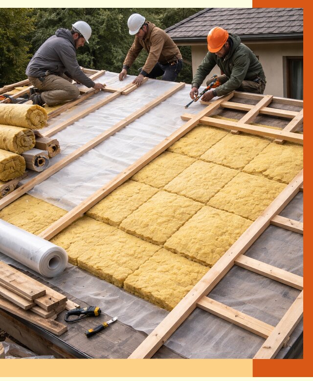 Утепление скатной крыши в зиме от 1279 руб./м2 под ключ | ТепломастерЗма