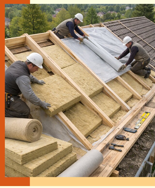 Утепление скатной крыши в зиме качественно и надёжно