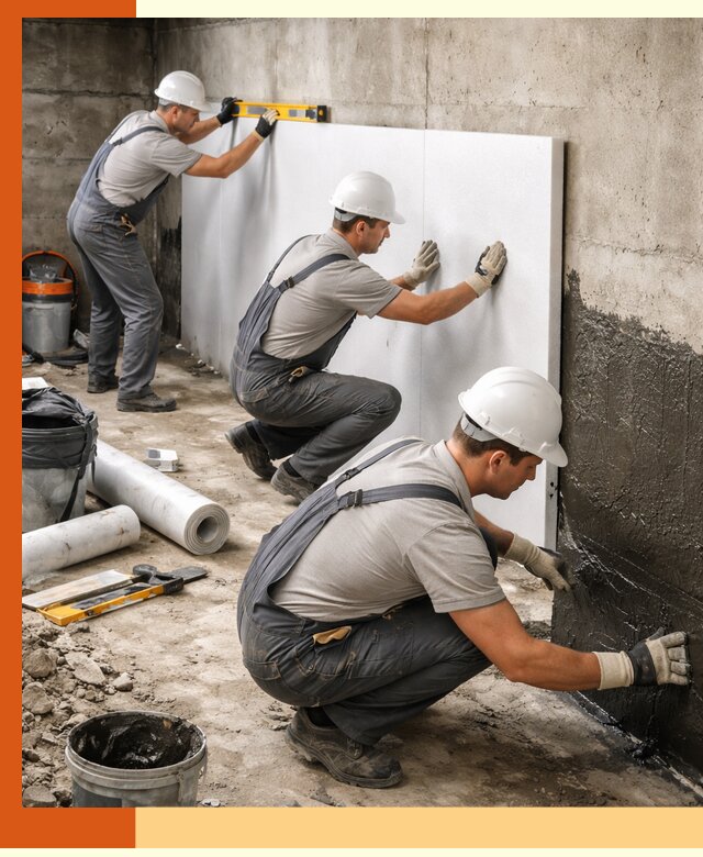 Утепление фундамента изнутри профессионально в зиме