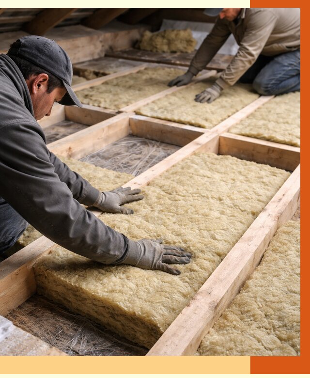 Утепление чердака минватой в зиме от 3580 руб/м2 под ключ | ТепломастерЗма