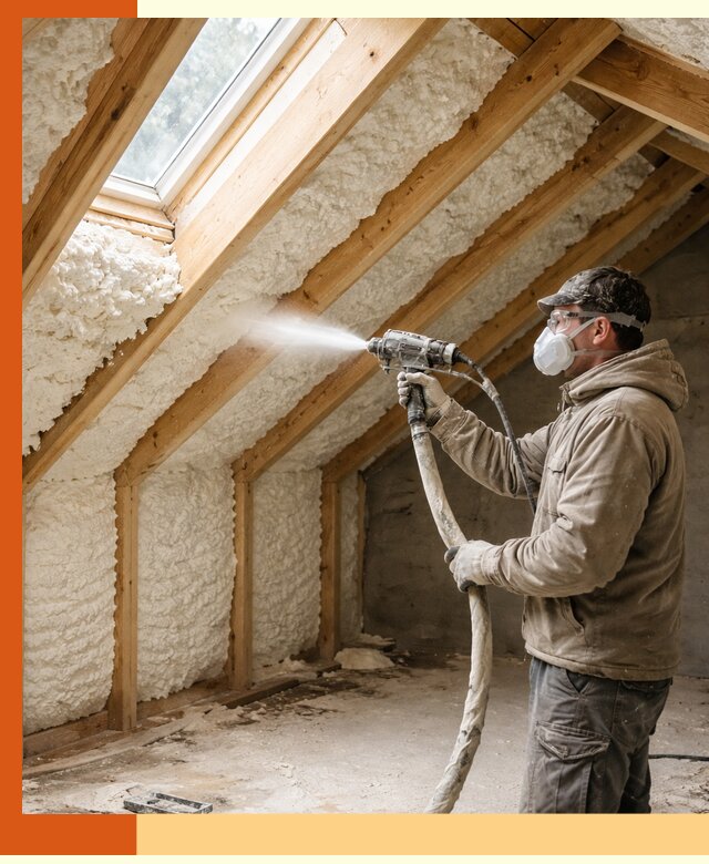 Утепление мансарды ППУ в зиме быстро и надежно