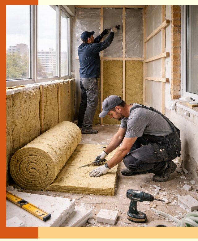 Утепление балкона под ключ в Зиме качественно и быстро