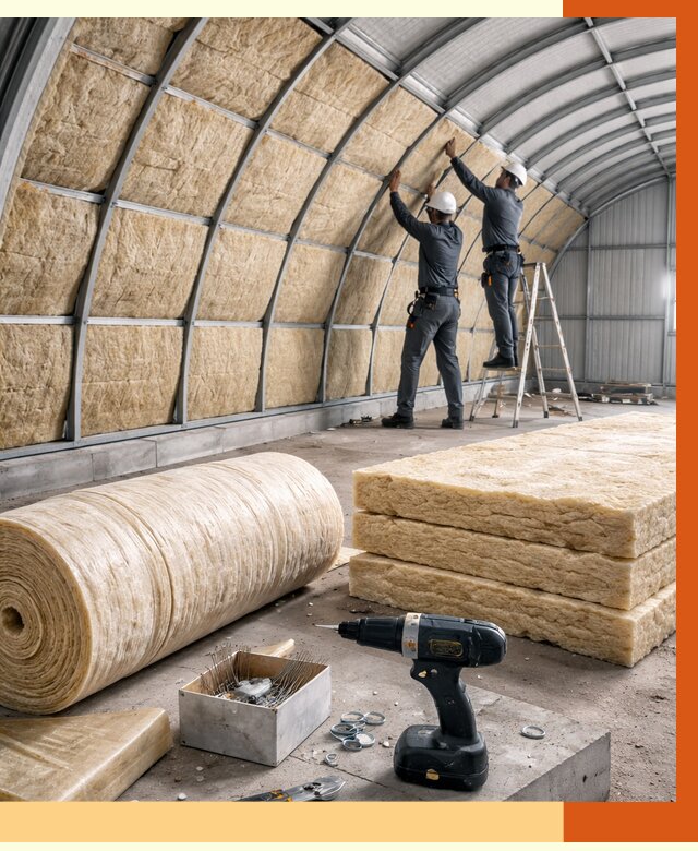 Утепление арочного ангара в зиме от 3273 руб./м2 под ключ | ТепломастерЗма