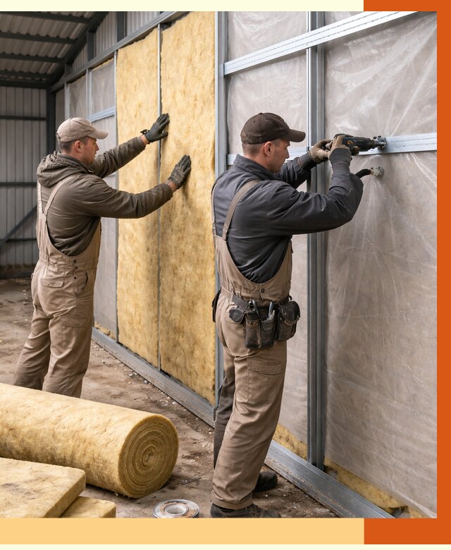 Утепление металлического ангара в зиме от 4858 руб/м2 — услуги под ключ | ТепломастерЗма