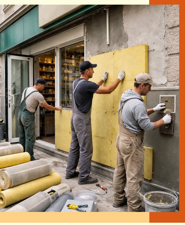 Утепление магазина в зиме от 4603 руб/м2 — цена, стены и снаружи | ТепломастерЗма