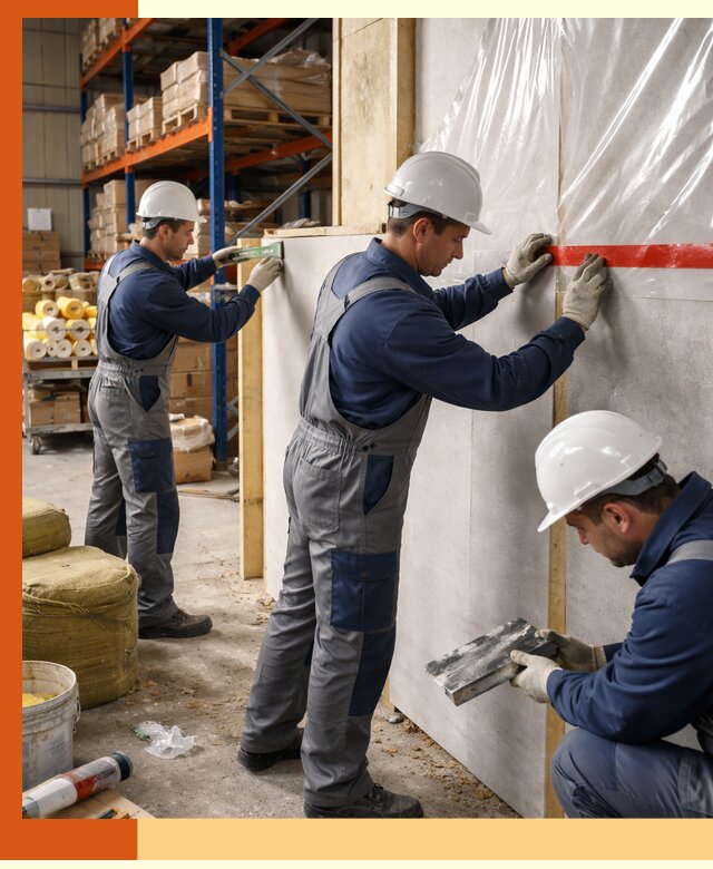 Утепление теплого склада под ключ в зиме