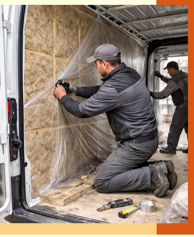 Утепление фургона в зиме от 16876 руб/м2 — утепление фургона ППУ и кузова | ТепломастерЗма