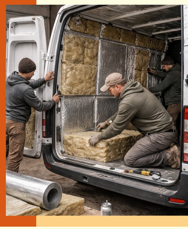 Утепление фургона в зиме: профессиональная теплоизоляция и шумоизоляция