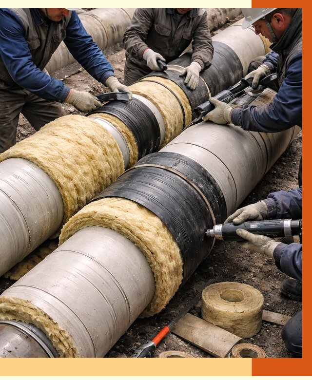 Утепление трубопровода в зиме под ключ от 1892 руб. — надежно и выгодно | ТепломастерЗма