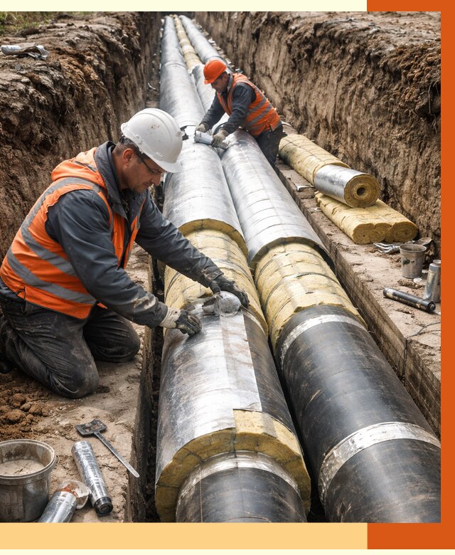 Утепление теплотрассы в зиме от 4603 руб./м2 — ппу и комплексная изоляция | ТепломастерЗма