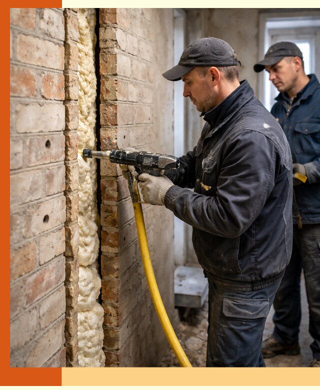 Межстеновое утепление пенополиуретаном в зиме