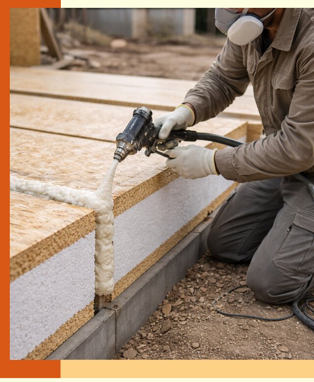 Утепление СИП-панелей пенополиуретаном (ППУ) в зиме