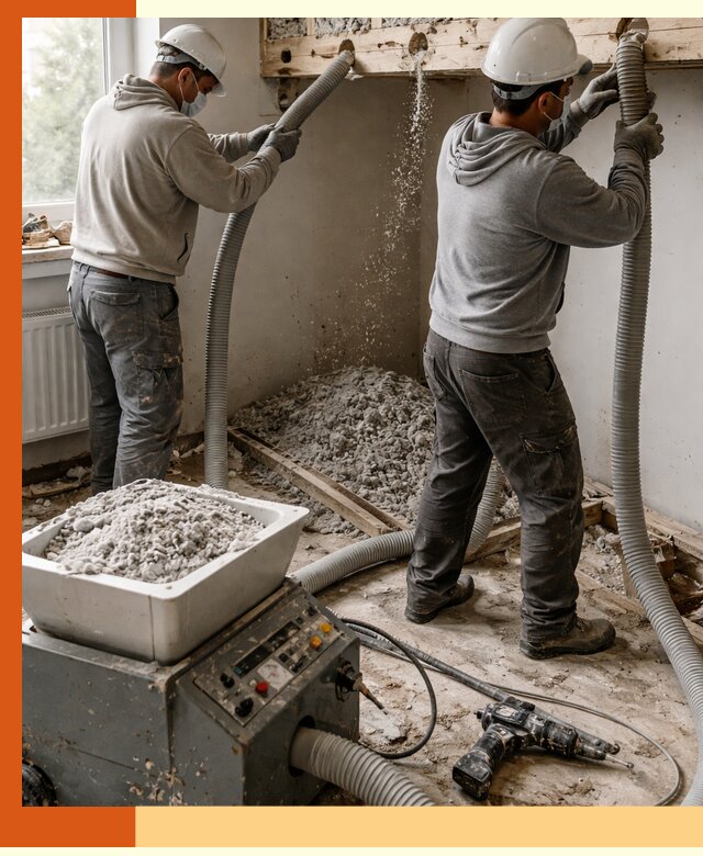 Заполнение пустот перекрытий пеной и наполнителями в зиме