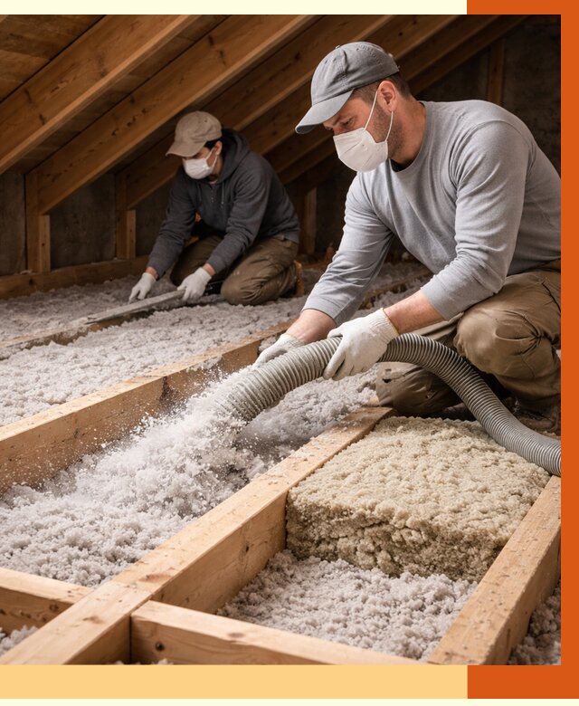 Заполнение полостей чердачного перекрытия в зиме от 4603 руб. | ТепломастерЗма