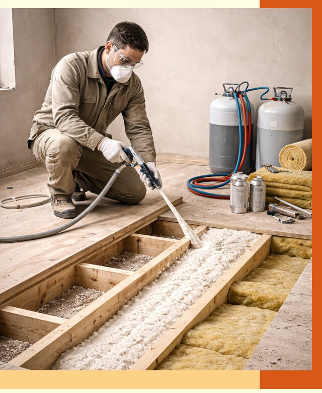 Заполнение полостей межэтажного перекрытия в зиме от 4296 руб. | ТепломастерЗма