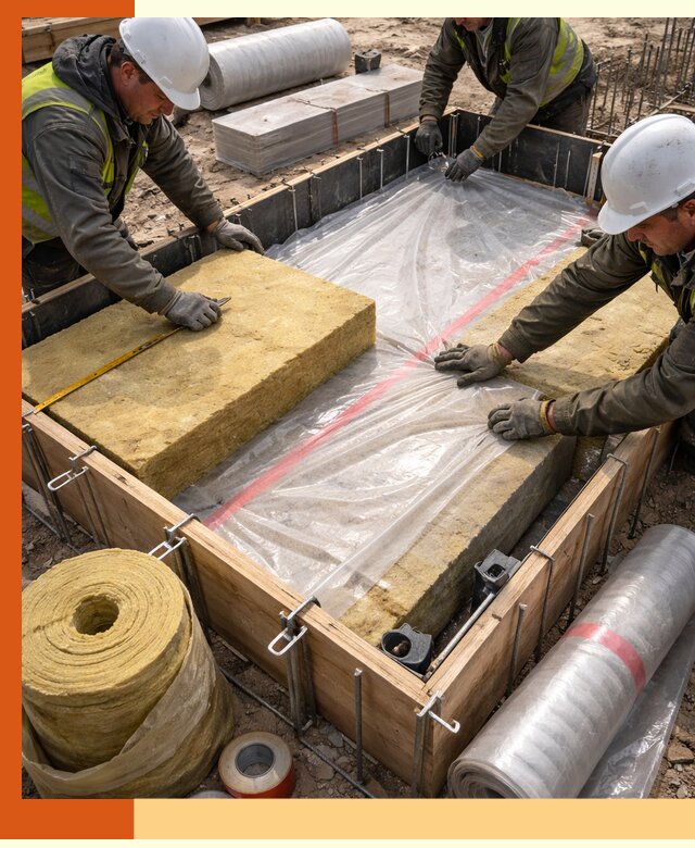 Теплоизоляция опалубки для строительства в зиме