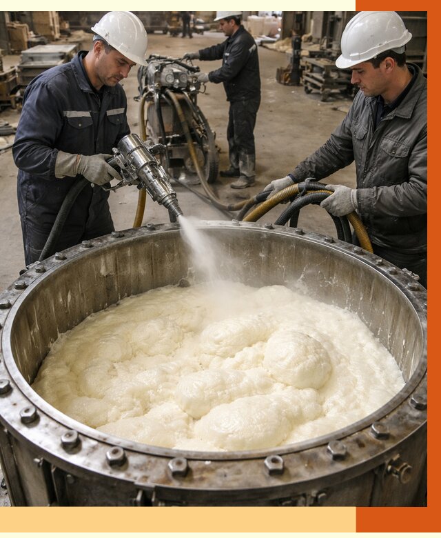 Заливка ППУ в емкости в зиме от 7415 руб. — утепление емкости под ключ | ТепломастерЗма