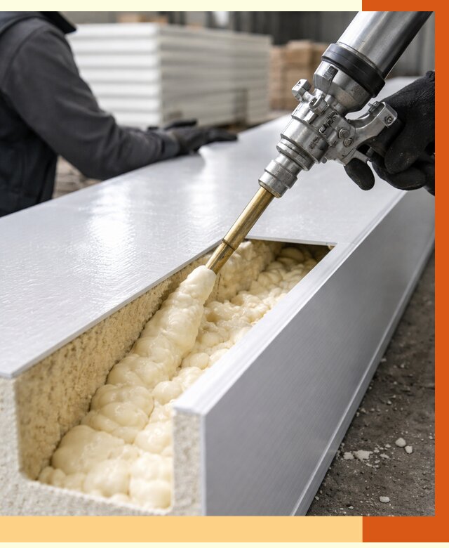 Заполнение пустот холодильных панелей в зиме от 7671 руб. | ТепломастерЗма