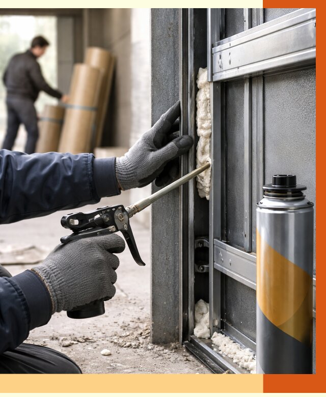 Заполнение пустот ворот в зиме от 4603 руб. — заливка ППУ, утепление под ключ | ТепломастерЗма