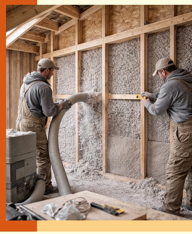 Утепление эковатой стен, потолков и перекрытий в зиме