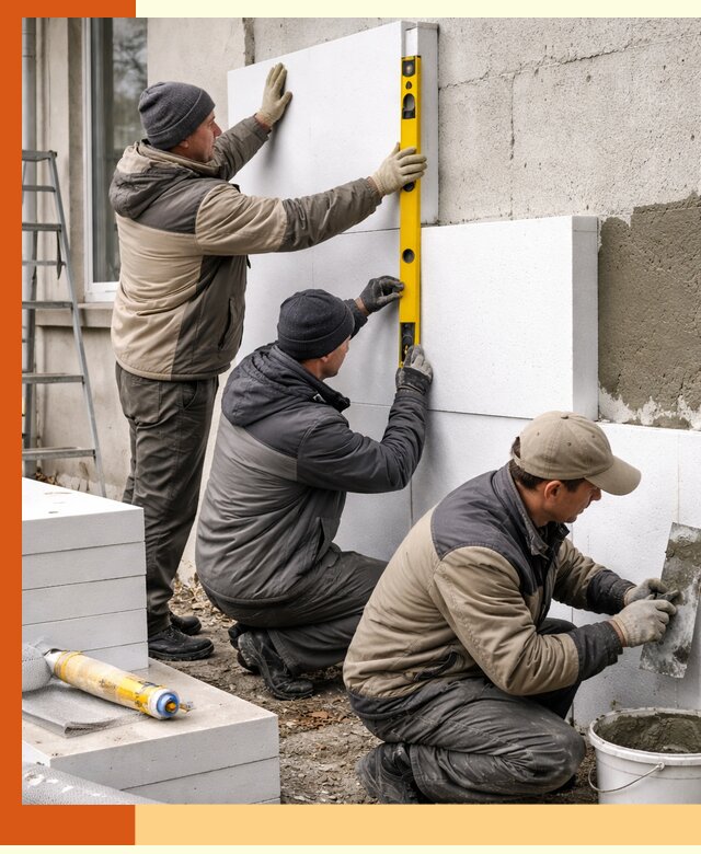 Утепление пенопластом наружных стен и фасадов в зиме