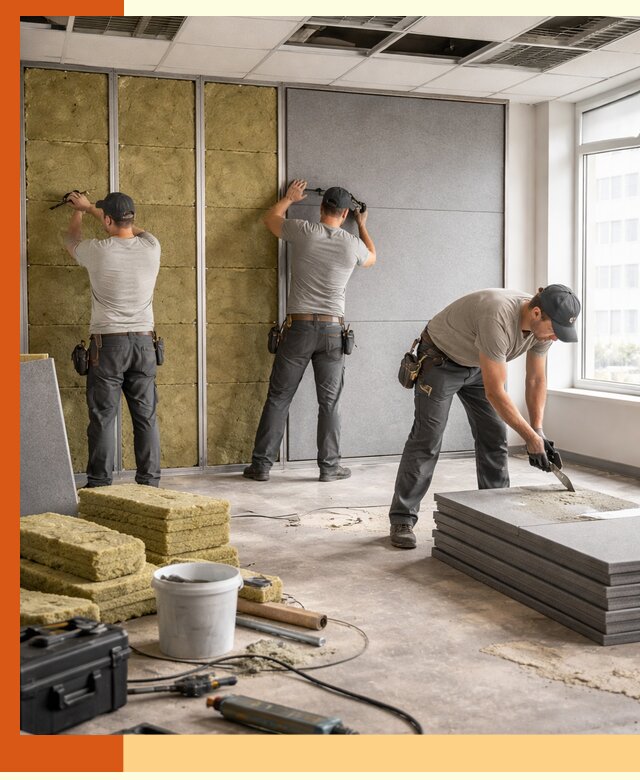 Профессиональная шумоизоляция офисов в зиме для комфорта сотрудников