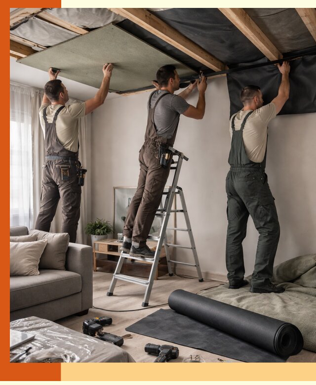 Шумоизоляция потолка в зиме — профессиональное устранение шумов