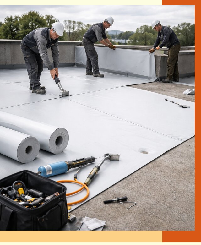 Гидроизоляция мембранной кровли в зиме от 7671 руб./м² — профессионально | ТепломастерЗма