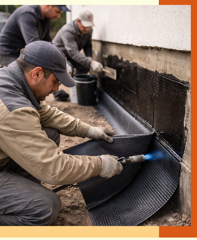 Гидроизоляция цоколя и отмостки в зиме от 8694 руб. — ТепломастерЗма