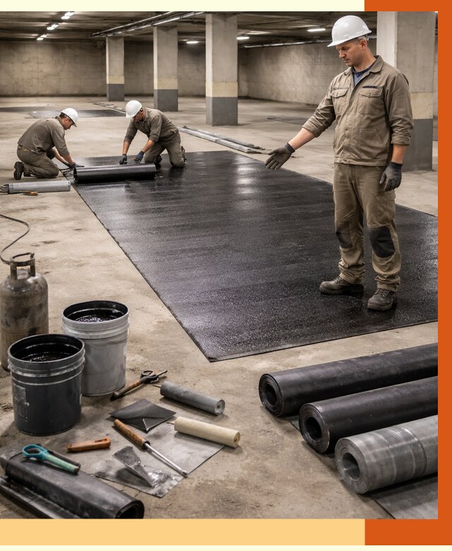 Гидроизоляция паркинга в зиме от 1227 руб/м² — профессиональная защита | ТепломастерЗма