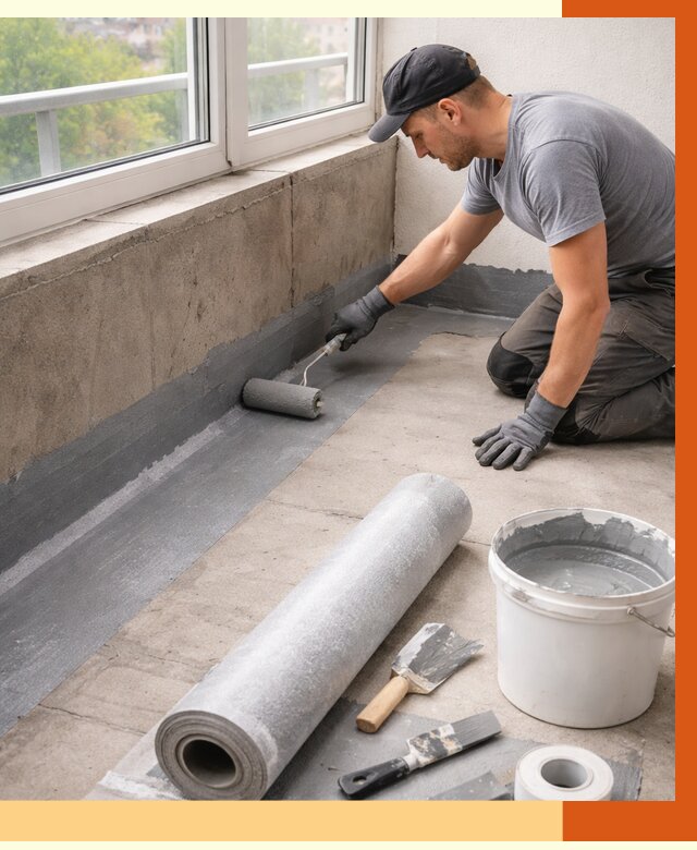 Профессиональная гидроизоляция балкона в зиме от 4296 руб. | ТепломастерЗма