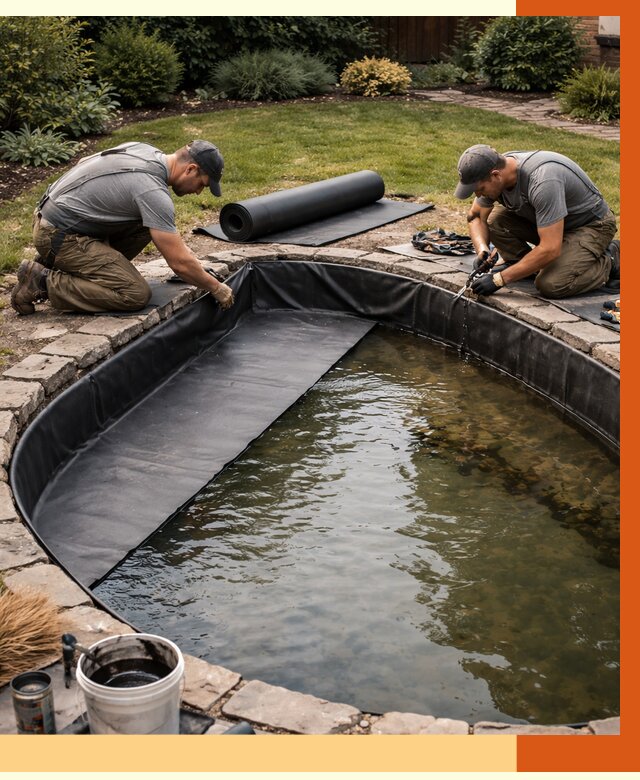 Гидроизоляция пруда в зиме от 15342 руб. под ключ | ТепломастерЗма профессионально