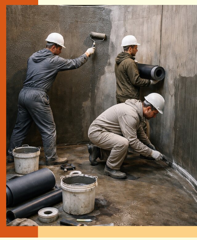 Гидроизоляция резервуара профессионально в зиме