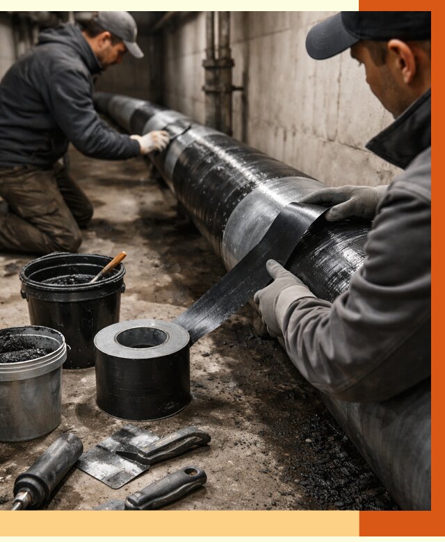 Гидроизоляция труб в зиме от 2557 руб. — профессиональная герметизация | ТепломастерЗма